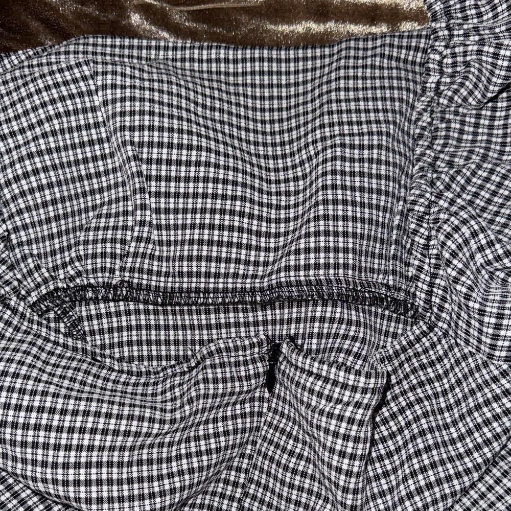 Forever 21 Black and White Gingham One-Shoulder Mini Dress - Picture 8 of 9